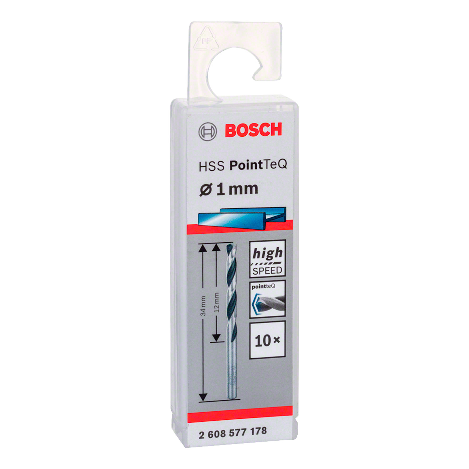 Broca BOSCH Metal PointTeQ 1.0mm Pack 10 PCS
